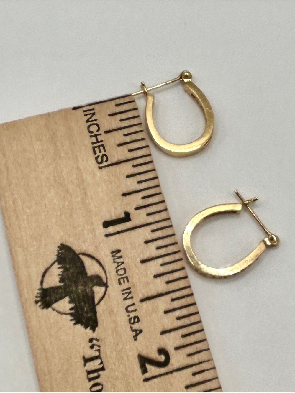 14k Solid Gold Huggie Hoop Earrings .25 TCW Diamonds - Picture 9 of 16